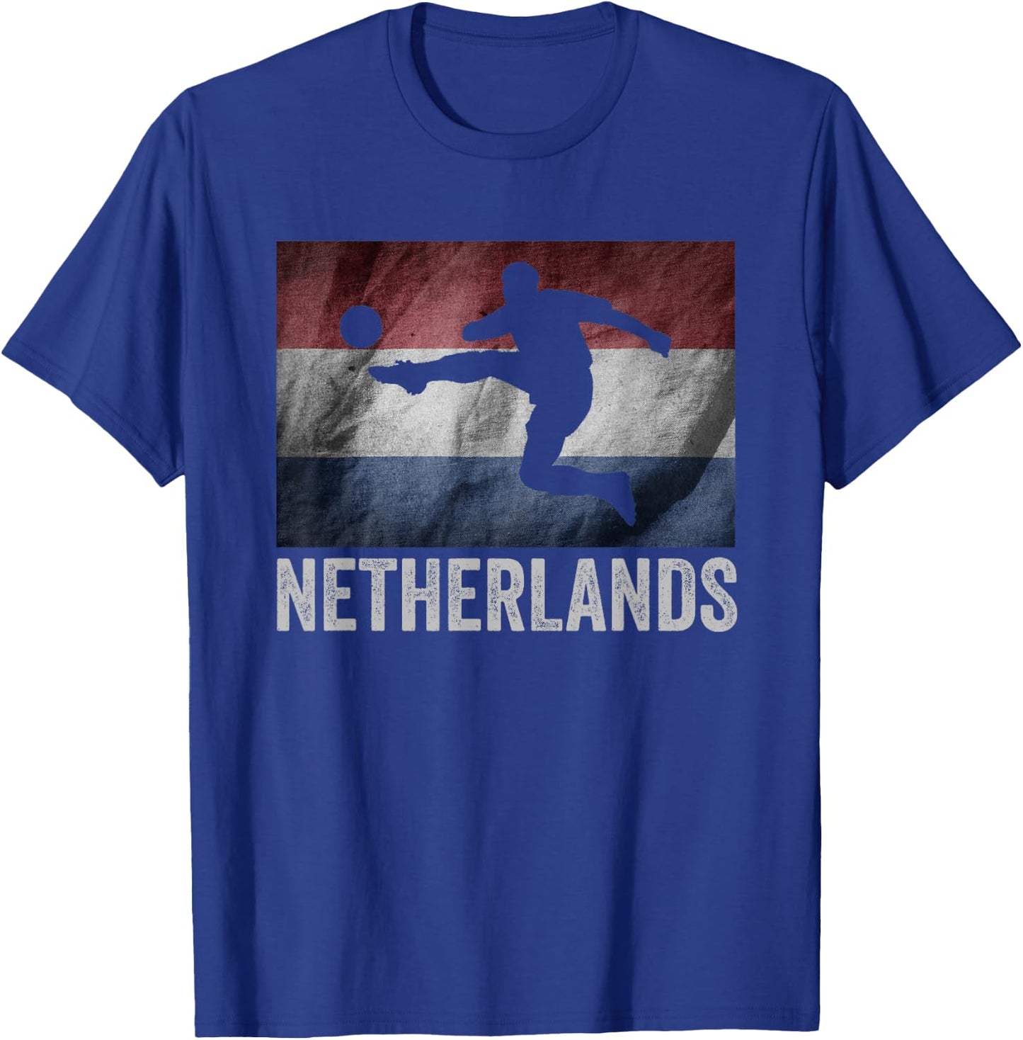 Netherlands Flag Soccer Holland Dutch Football Vintage T-Shirt - T-Shirt | Royal