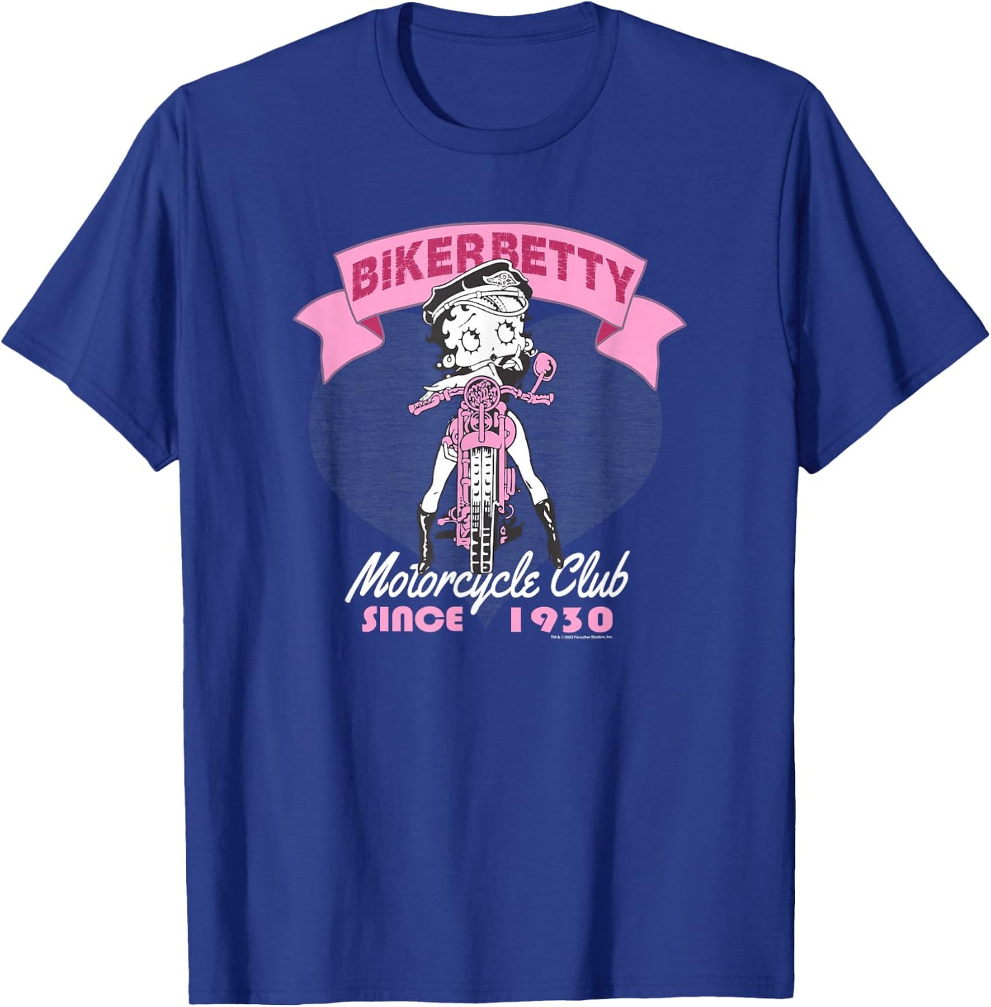Betty Boop Biker Betty Motorcycling Club T-Shirt - T-Shirt | Royal