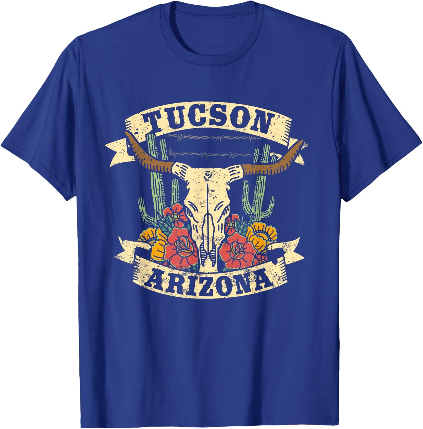 Tucson Arizona Design Desert Vintage Cactus T-Shirt - T-Shirt | Royal