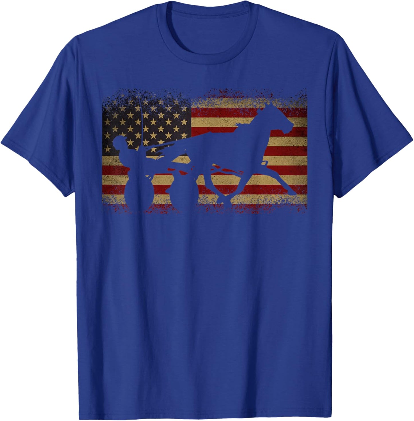 Harness Racing USA Flag T-Shirt - T-Shirt | Royal