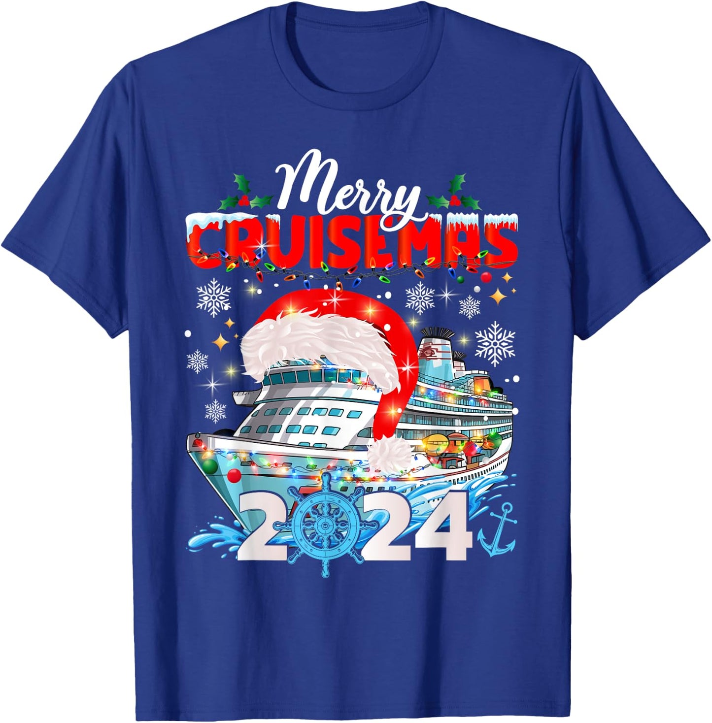 Merry Cruisemas 2024 Holidays Family Christmas Cruise T-Shirt - T-Shirt | Royal