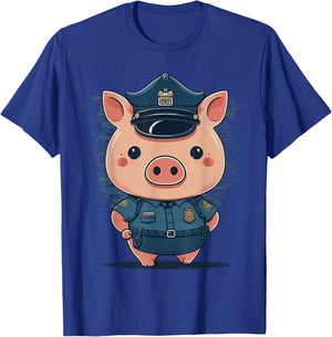 Police Officer Pig Cop on Police Pig T-Shirt - T-Shirt | Royal