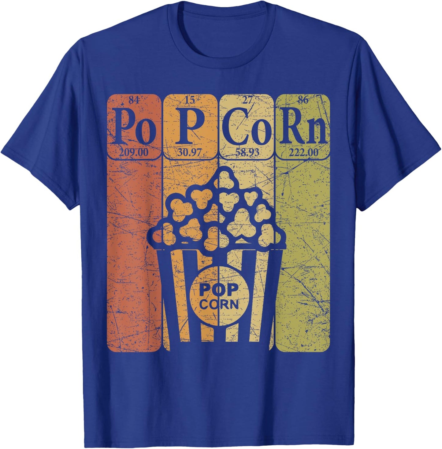Popcorn Periodic Table Elements Cinema Lover Movie Snack T-Shirt - T-Shirt | Royal