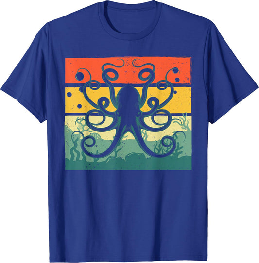 Cool Octopus Design Women Kids Vintage Octopus Lover T-Shirt - T-Shirt | Royal