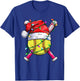 Santa Sports Design- Women Girls Christmas Softball Player T-Shirt - T-Shirt | Royal