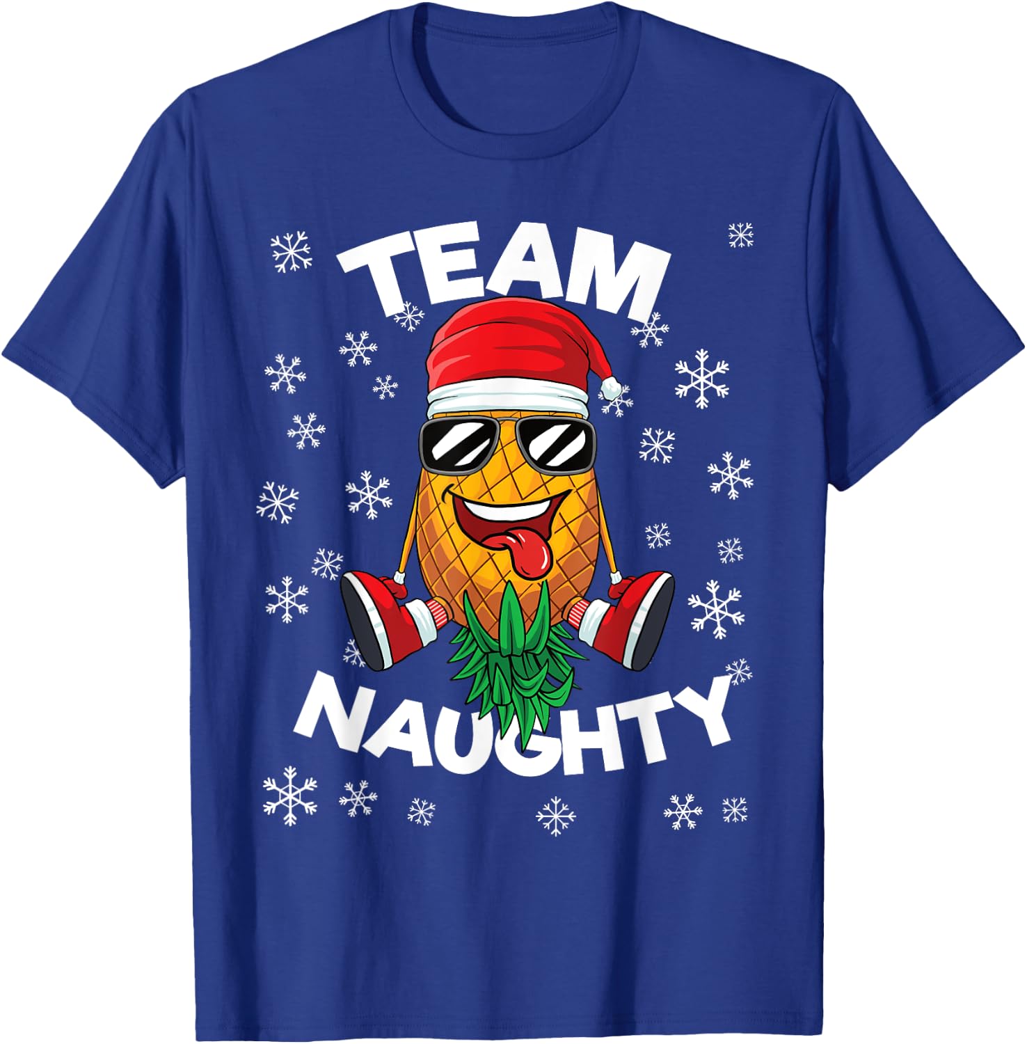 Christmas Upside Down Pineapple Team Naughty Santa Swinger T-Shirt - T-Shirt | Royal
