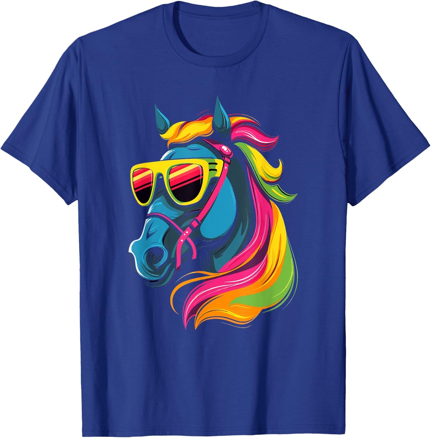 Funny Horse Racing Cool Sunglasses KY Derby Jockey Costume T-Shirt - T-Shirt | Royal