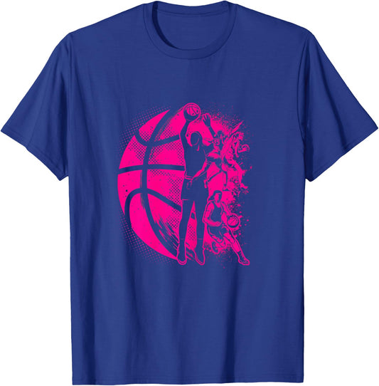 Basketball Girl Women Kids Female Basketball Team T-Shirt - T-Shirt | Royal