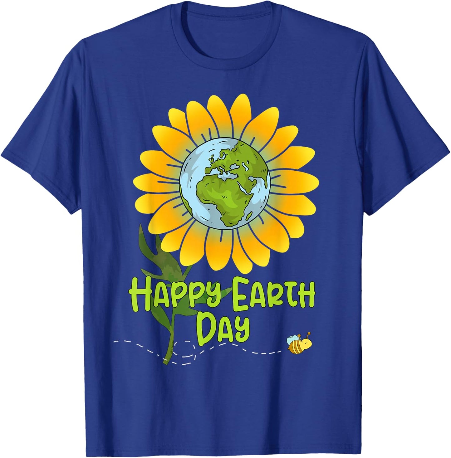 Happy Earth Day Every Day Sunflower Kids Teachers Earth Day T-Shirt - T-Shirt | Royal