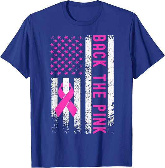 Back The Pink Breast Cancer Awareness T-Shirt - T-Shirt | Royal