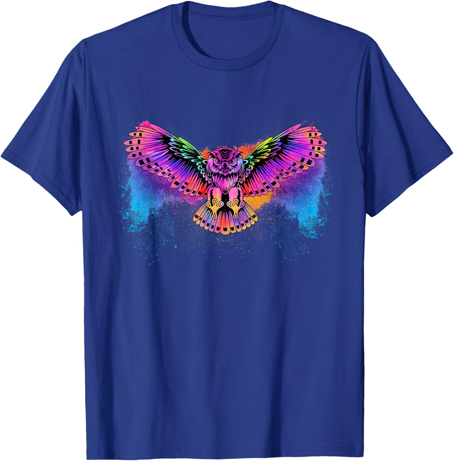 Flying Owl - Artistic Owlet Birds Animal Lover Ornithologist T-Shirt - T-Shirt | Royal