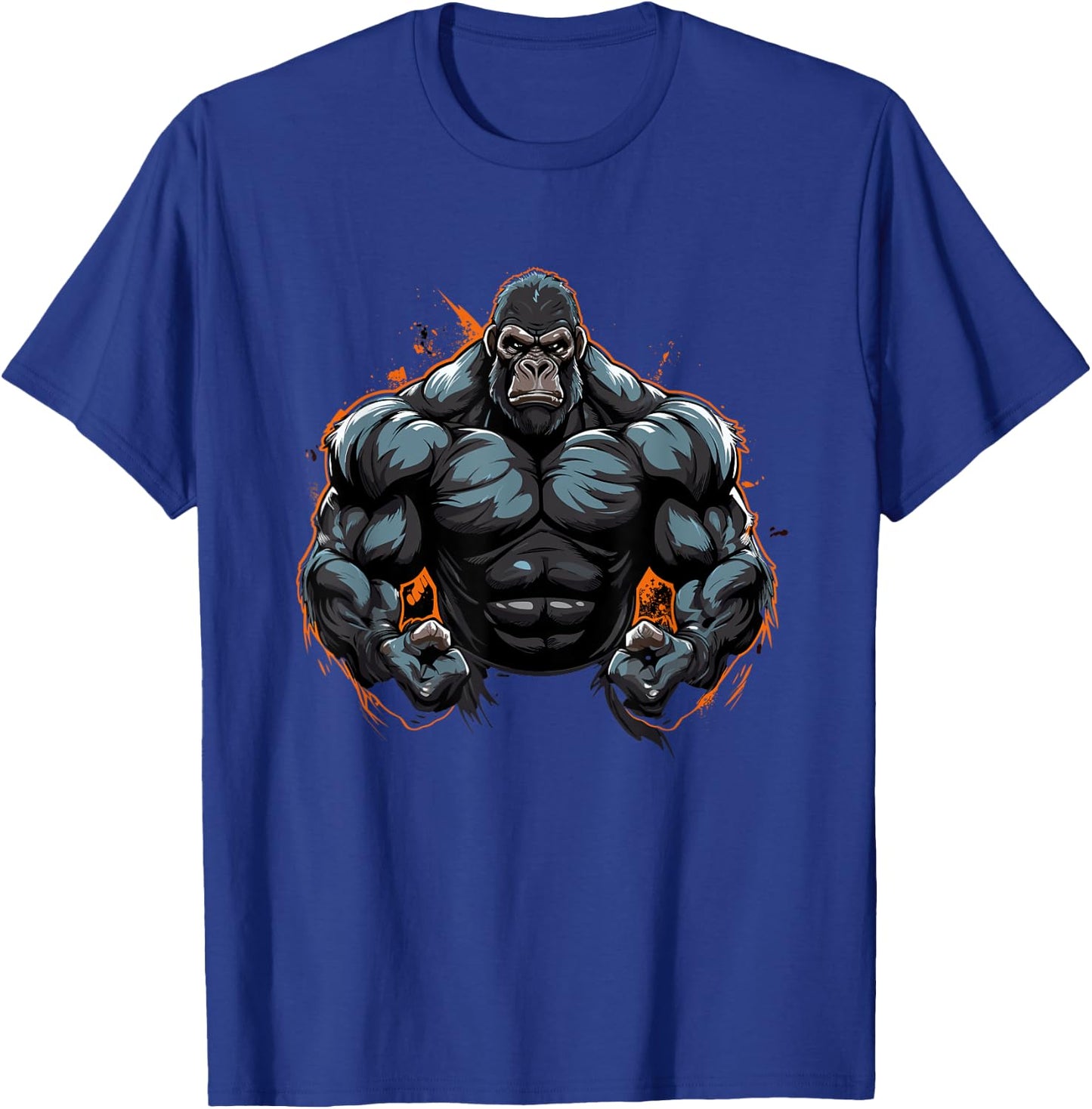 Gorilla Flexing, Weightlifting Gym Workout Bodybuilding T-Shirt - T-Shirt | Royal