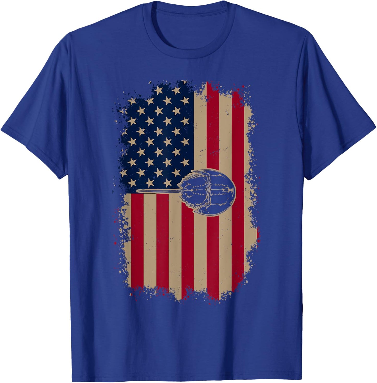 American US Flag Horseshoe Crab T-Shirt - T-Shirt | Royal