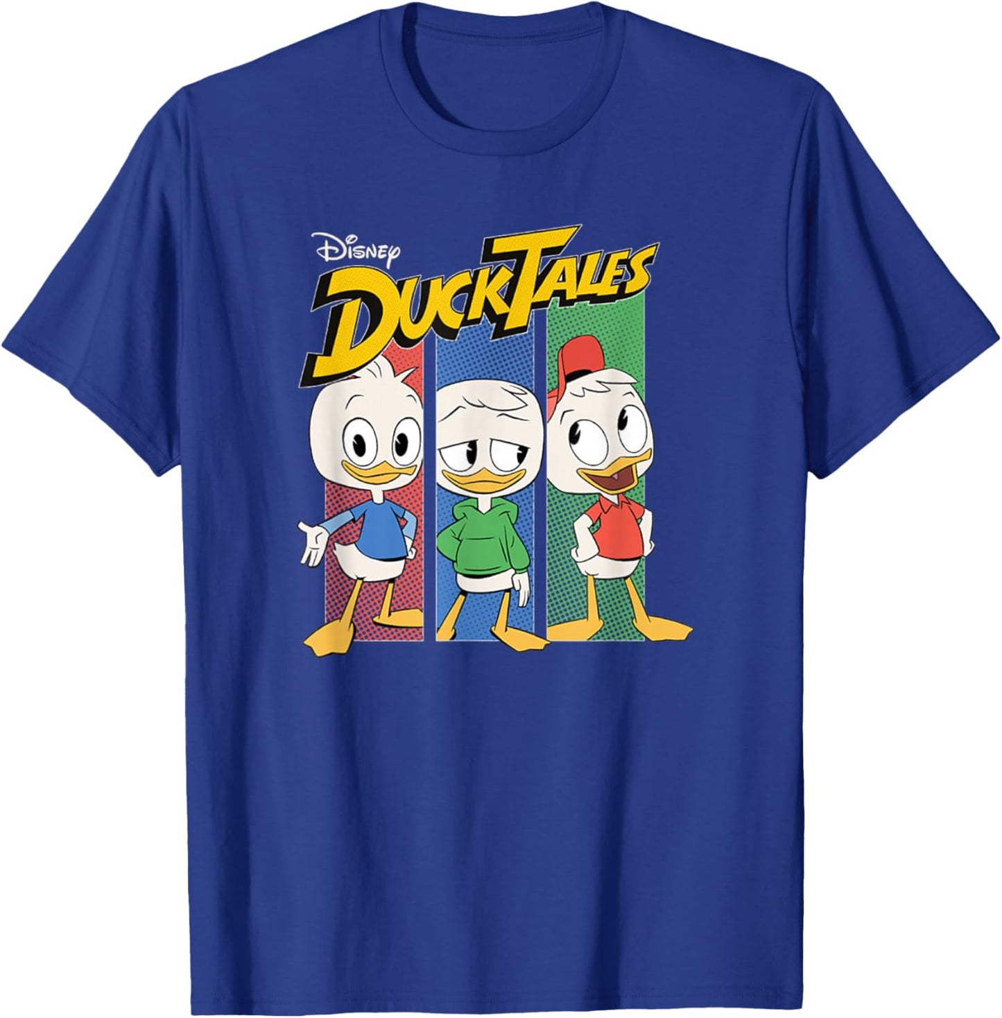 Disney DuckTales Dewey Huey & Louie Vertical Panels Logo T-Shirt - T-Shirt | Royal