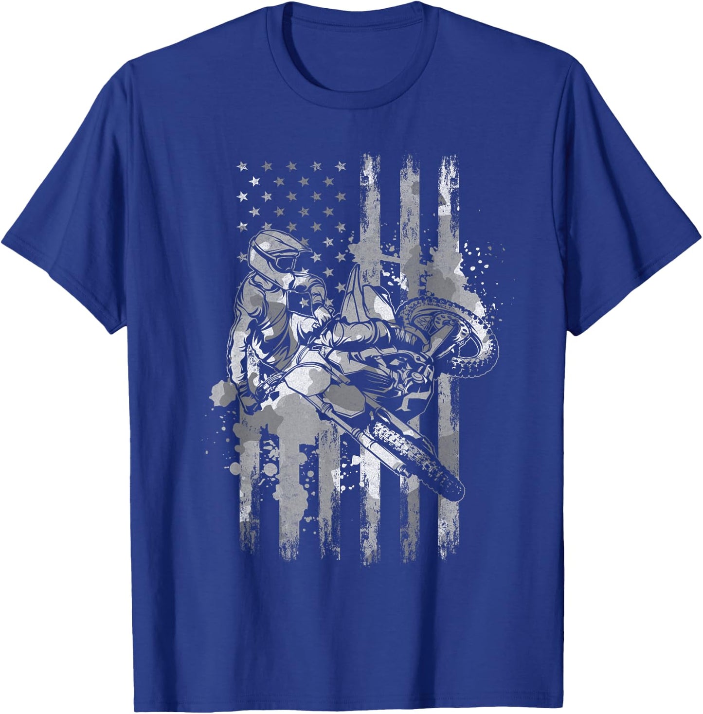 Freestyle Motocross American Flag I Motorcycle Supercross Women Men T-Shirt - T-Shirt | Royal