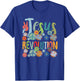 Jesus Revolution Faith Retro Groovy Flower Peace Sign T-Shirt - T-Shirt | Royal