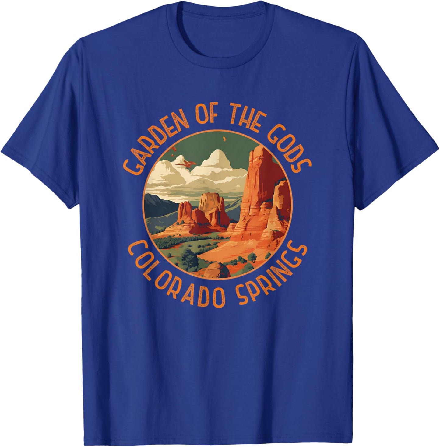 Garden of The Gods Colorado Springs Distressed Circle T-Shirt - T-Shirt | Royal