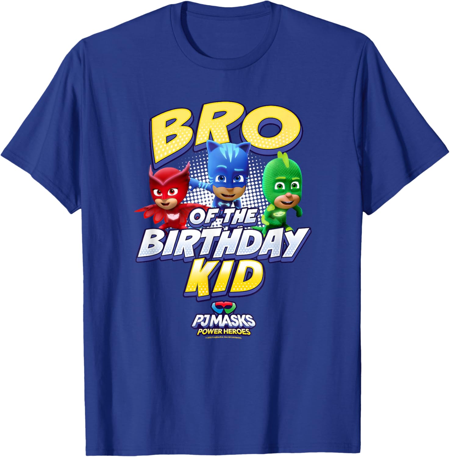 PJ Masks Group Shot Bro of The Birthday Kid Logo T-Shirt - T-Shirt | Royal