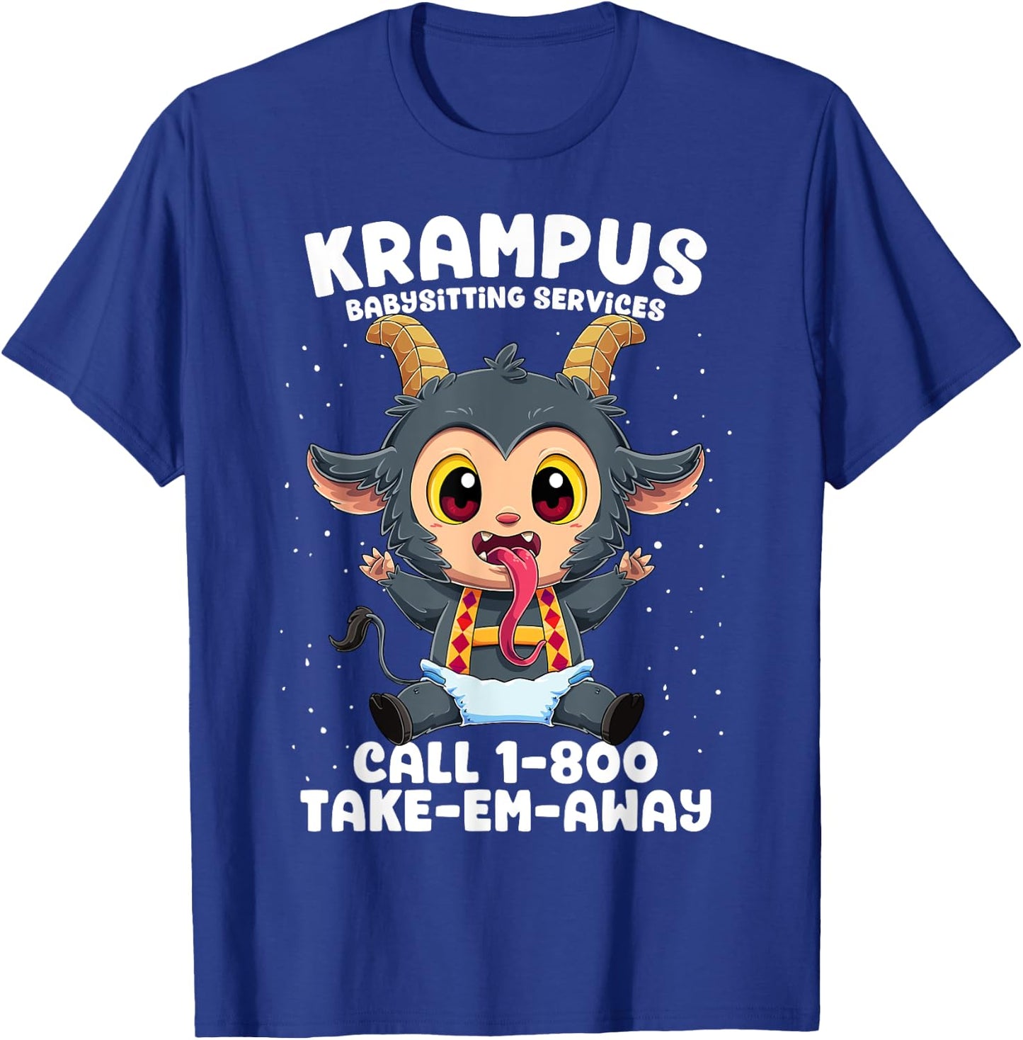 Krampus Babysitting Services Germanic Christmas Demon Horror T-Shirt - T-Shirt | Royal