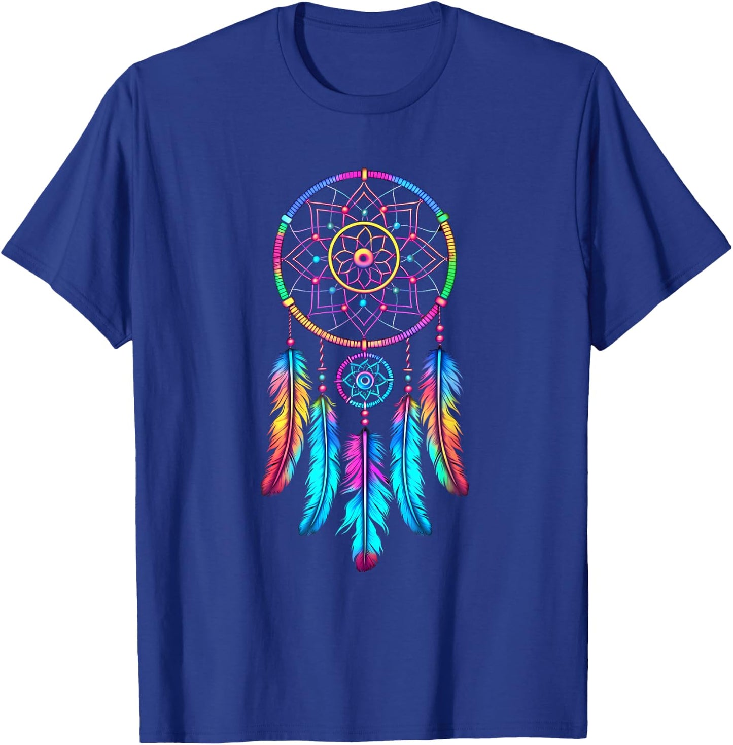 Colourful Dream Catcher Feather Tribal Indian Tattoo Dreamcatcher T-Shirt - T-Shirt | Royal