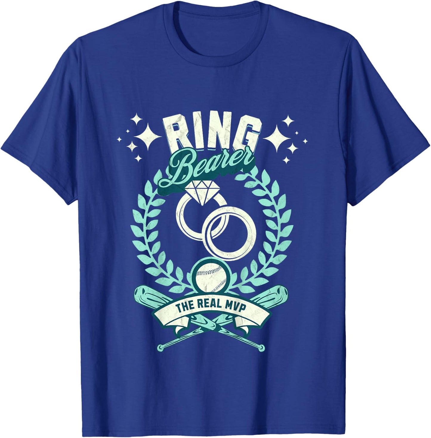 Kids The Real MVP Ring Bearer Gifts for Little Boys Baseball T-Shirt - T-Shirt | Royal