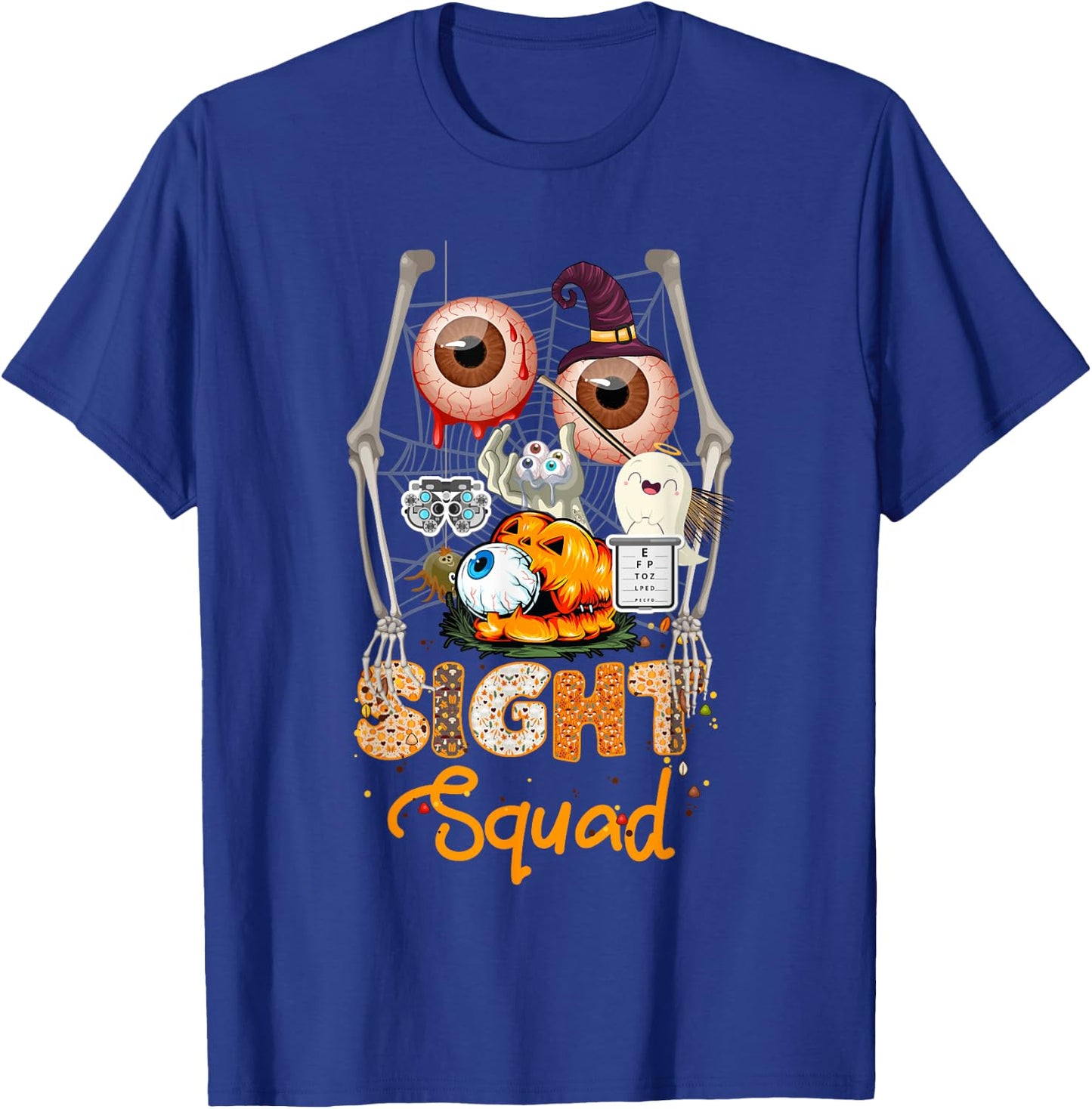 Optometrist Halloween Sight Squad Witch Pumpkin Optician T-Shirt - T-Shirt | Royal