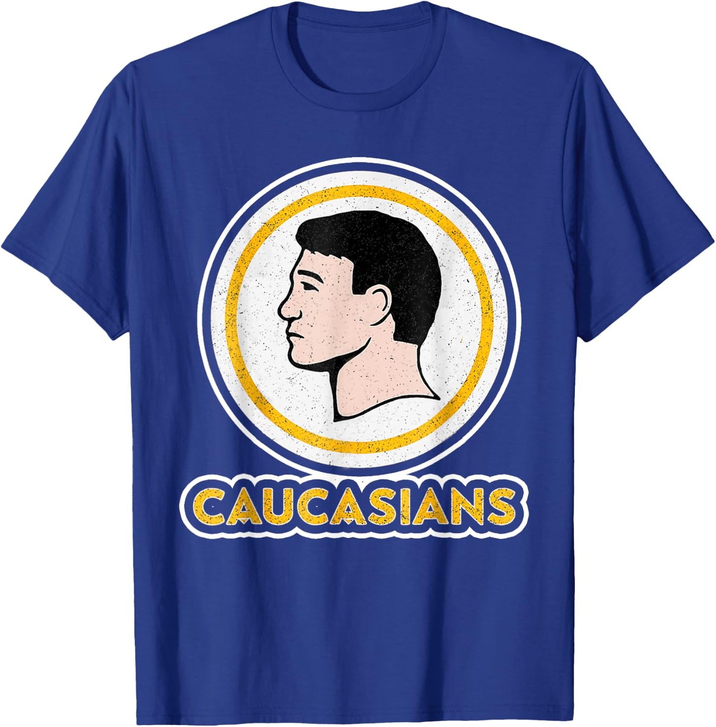 Caucasians Funny Vintage Caucasians Pride T-Shirt - T-Shirt | Royal