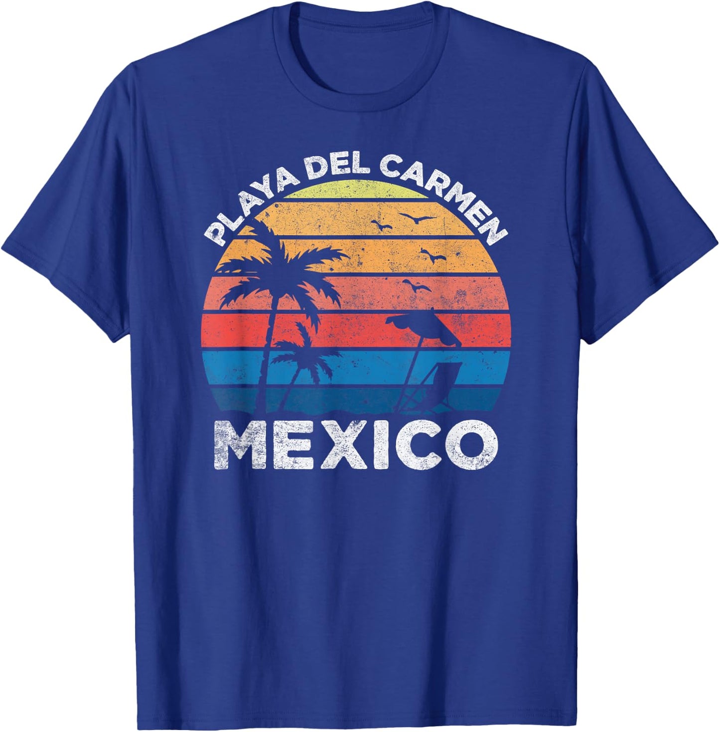 Playa Del Carmen Mexico Retro Vintage Vacation Novelty T-Shirt - T-Shirt | Royal
