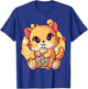 Kawaii Anime Cat Drinking Boba Tea Cat Bubble Tea Women Girls Kids T-Shirt - T-Shirt | Royal