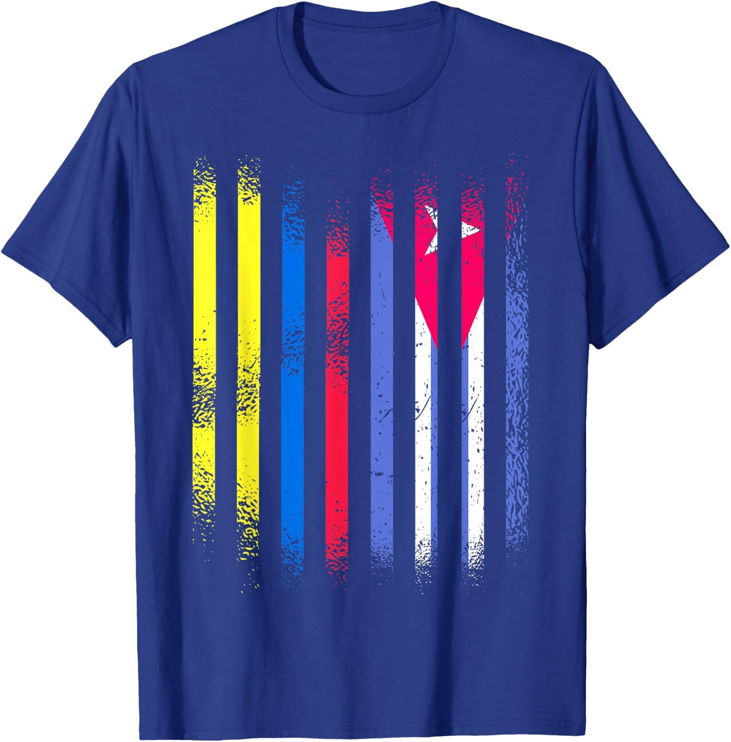 Colombia Flag Cuba Grown Country Flags Stripes T-Shirt - T-Shirt | Royal