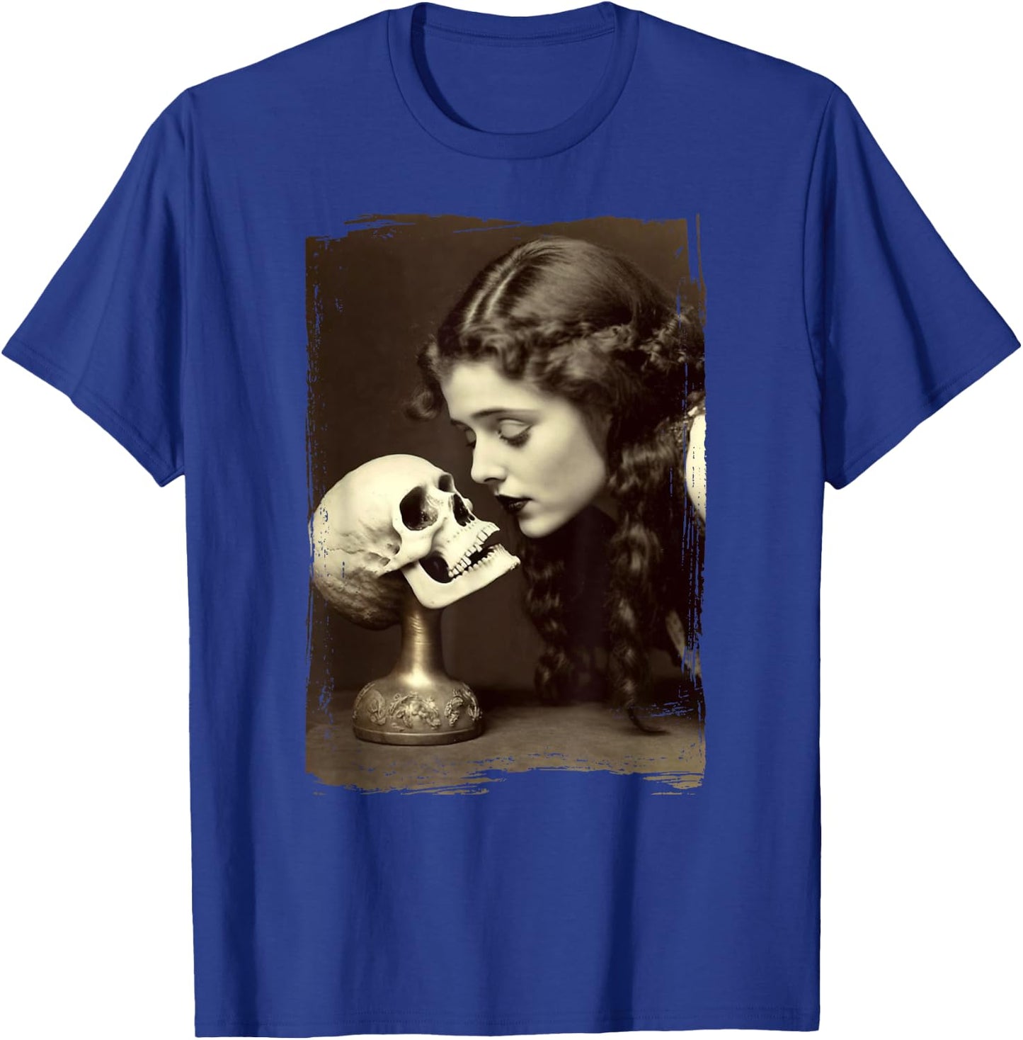 Vintage Witch Sorceress Skeleton Skull Kiss 1910 Photography T-Shirt - T-Shirt | Royal