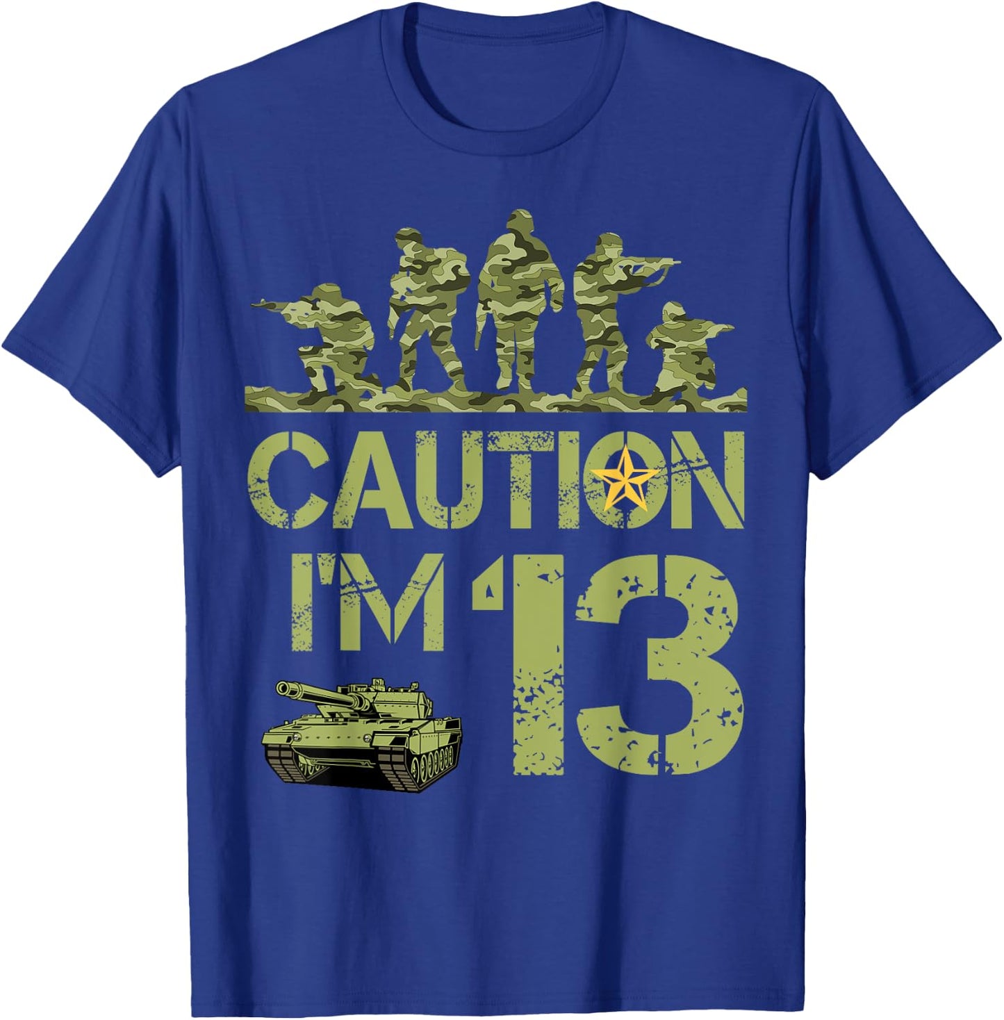 13th Birthday Military I'm 13 Year Old Soldier Camo Birthday T-Shirt - T-Shirt | Royal