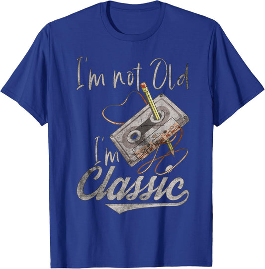 I'm Not Old I'm Classic Cassette Tape Pencil Retro Vintage T-Shirt - T-Shirt | Royal