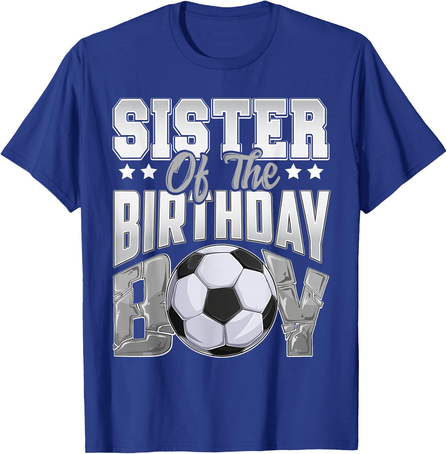 Sister Soccer birthday Boy Family Baller b-day Party T-Shirt - T-Shirt | Royal