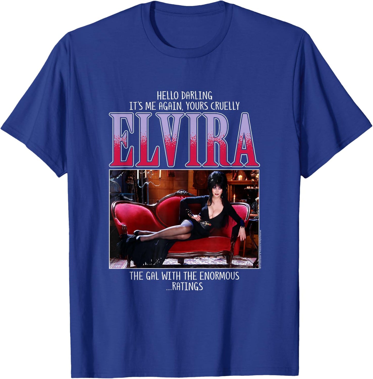 Elvira, Mistress of The Dark Enormous Ratings Horror TV Host T-Shirt - T-Shirt | Royal