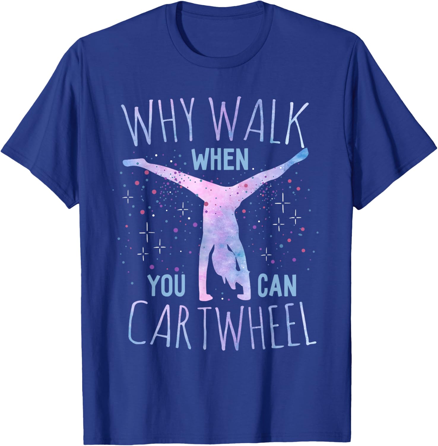 Cartwheel Gymnast Girl : Classic Fit, Tie-Dye, Short Sleeve - Black T-Shirt - T-Shirt | Royal