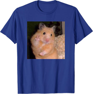 Hamster Meme Peace Sign Funny Pet Owner Trendy T-Shirt - T-Shirt | Royal