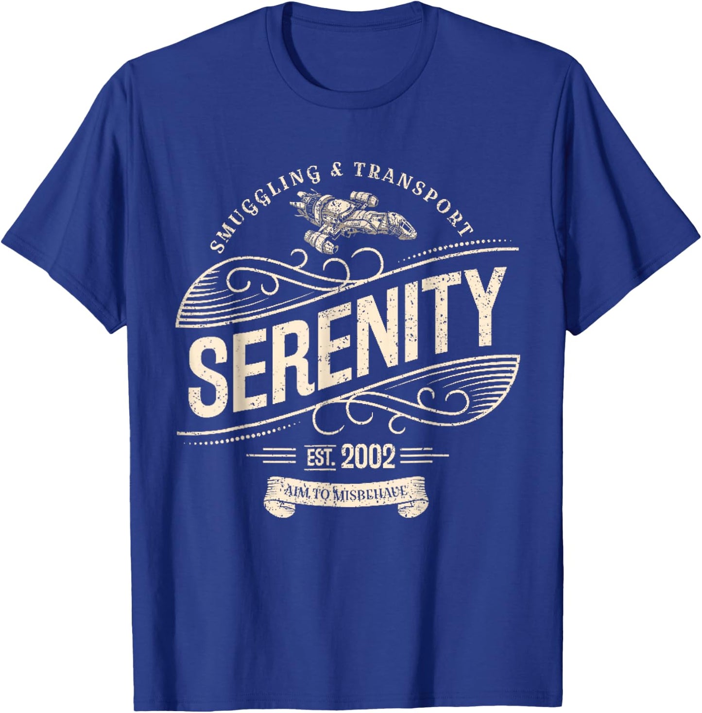 Vintage Serenity Smuggling And Transport Firefly New T-Shirt - T-Shirt | Royal