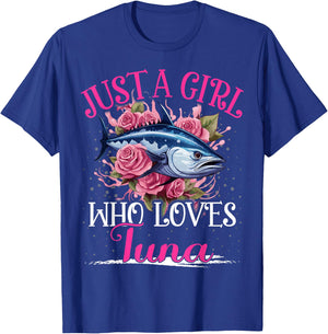 Just A Girl Who Loves Tuna Fish Girls T-Shirt - T-Shirt | Royal