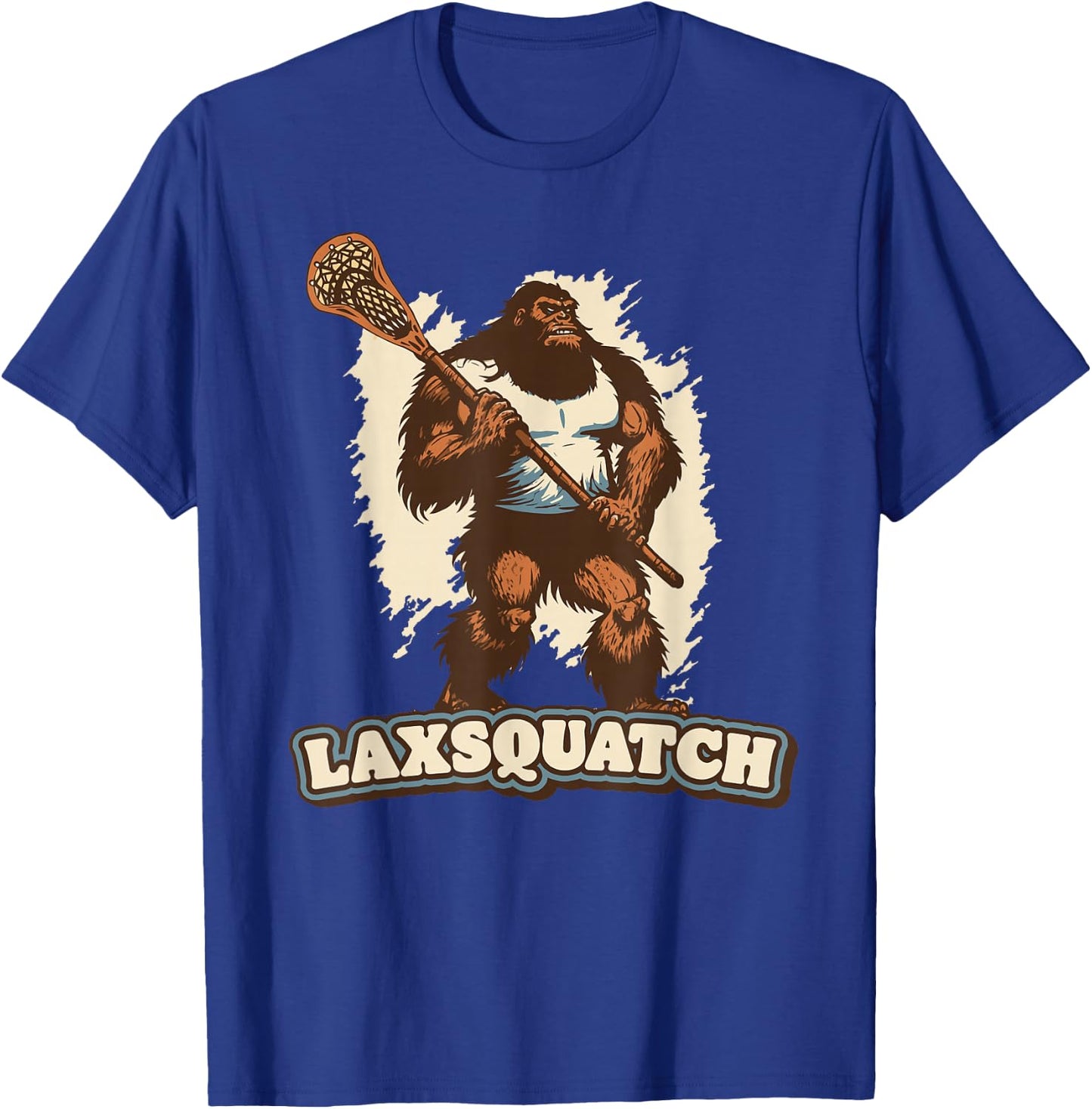 Laxsquatch! Bigfoot Lacrosse Player Funny Sasquatch Lax T-Shirt - T-Shirt | Royal