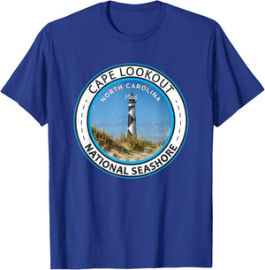 Cape Lookout National Seashore North Carolina Vintage T-Shirt - T-Shirt | Royal