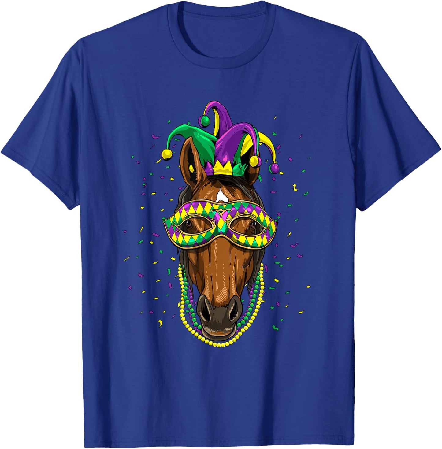 Mardi Gras Shirt Jester Horse Cowboy Cowgirl Horse Lover T-Shirt - T-Shirt | Royal