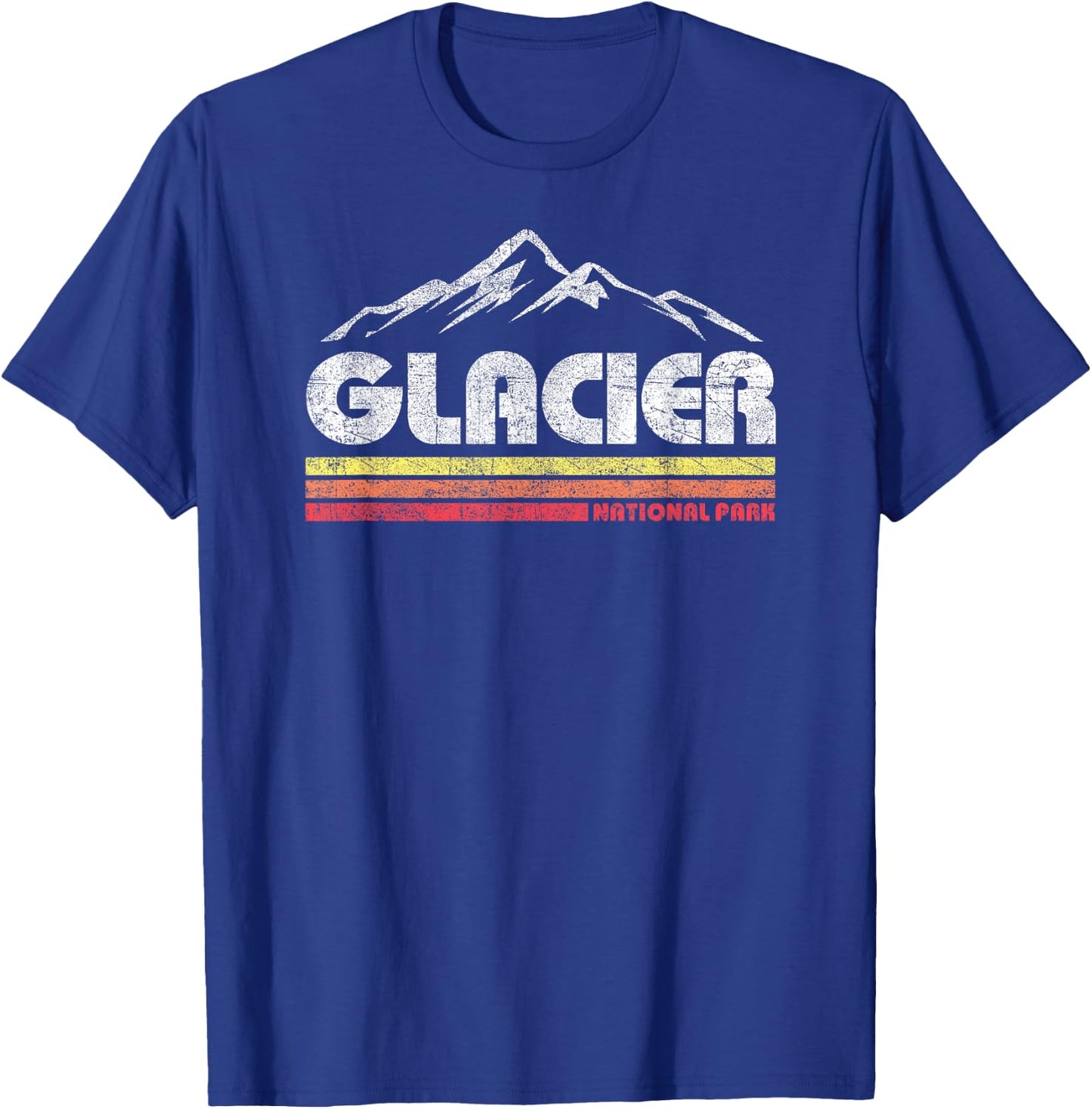 Vintage Glacier National Park Retro Mountain Souvenir Nature T-Shirt - T-Shirt | Royal