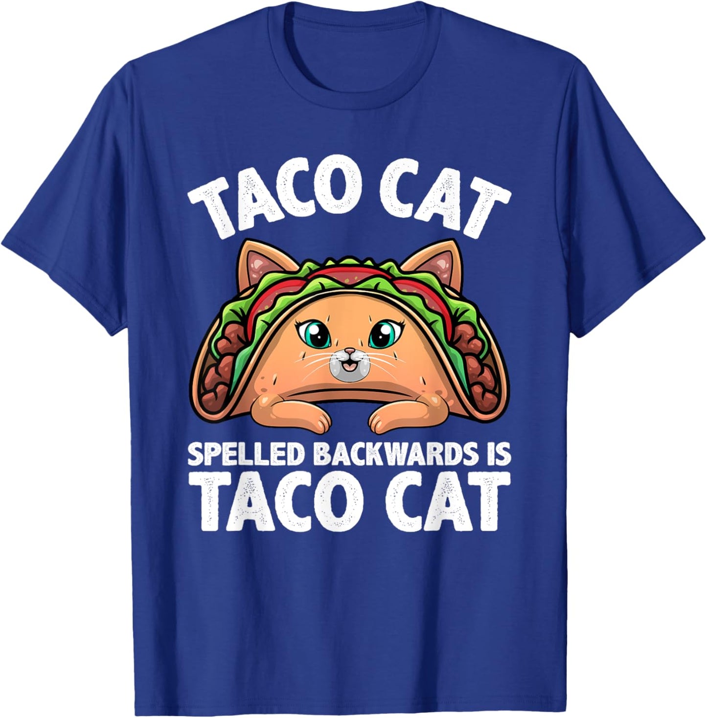 Cute Taco Cat Design Women Kids Taco Mexican Food T-Shirt - T-Shirt | Royal