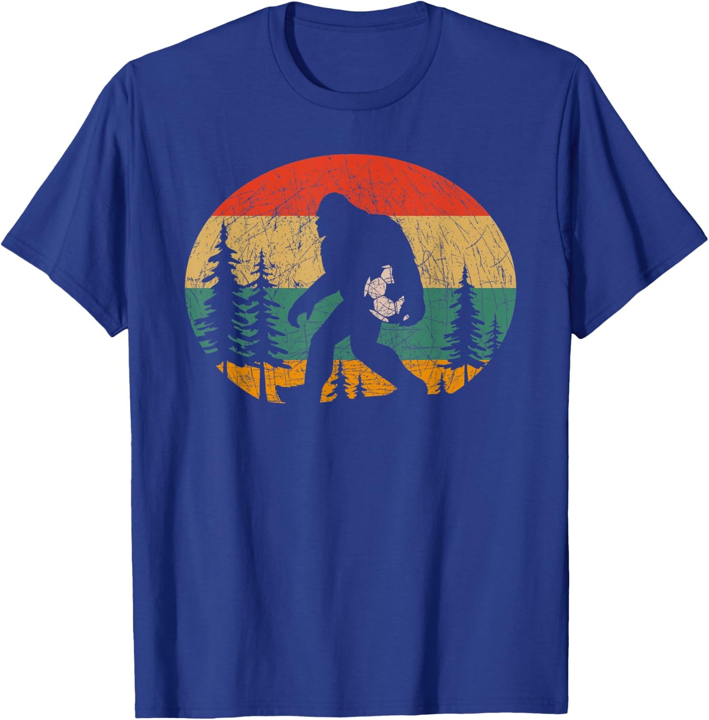 Vintage Sasquatch Soccer For Soccer Player Bigfoot Lovers T-Shirt - T-Shirt | Royal
