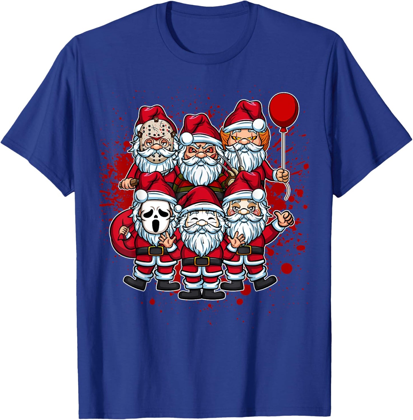 My Little Horror Crew - Christmas Horror Movie Santa Claus T-Shirt - T-Shirt | Royal