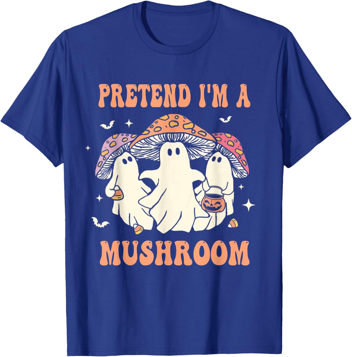 Pretend I'm A Mushroom Funny Halloween Costume Humor T-Shirt - T-Shirt | Royal