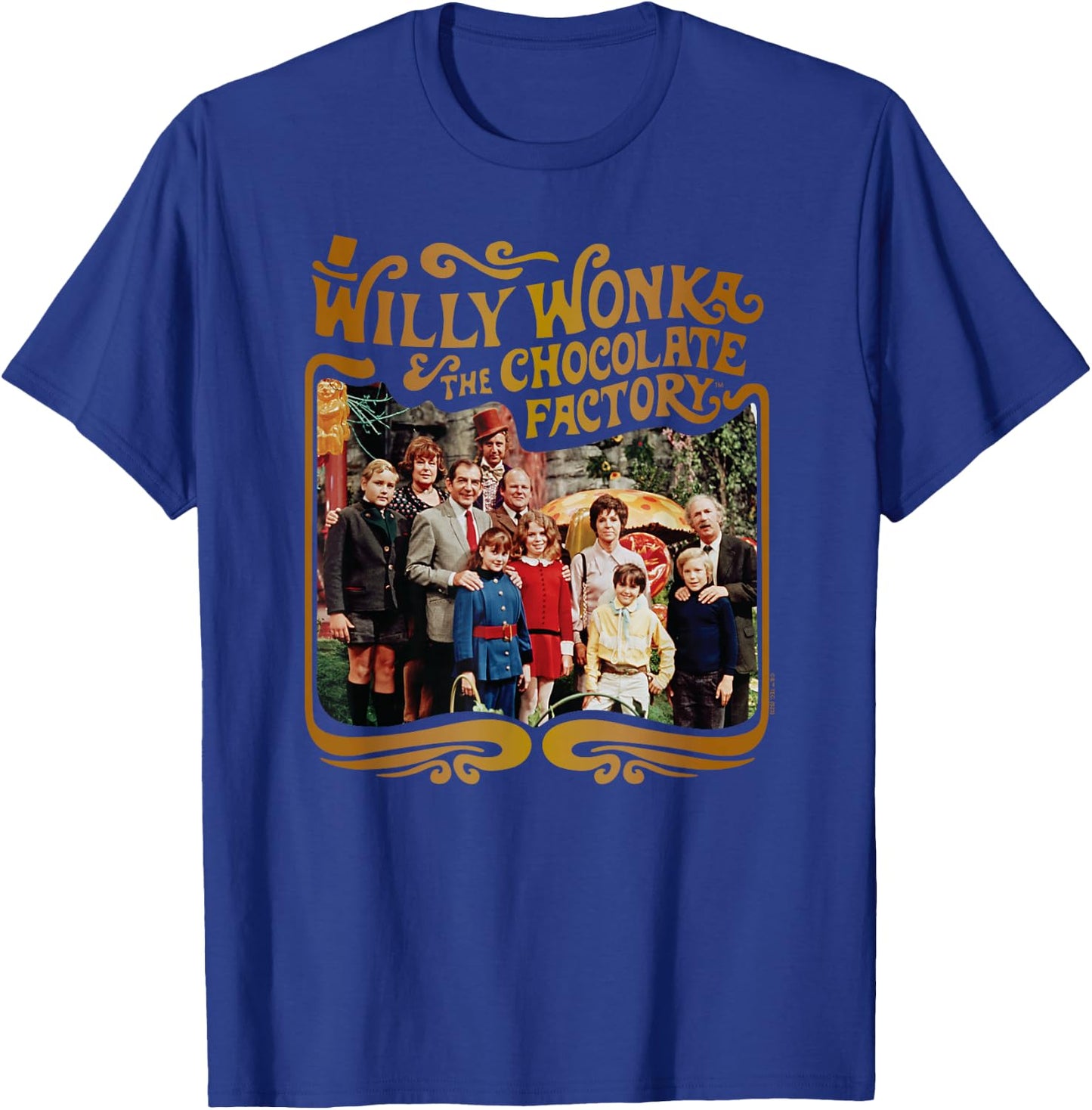 Willy Wonka & The Chocolate Factory - Willy Wonka Cast Photo T-Shirt - T-Shirt | Royal