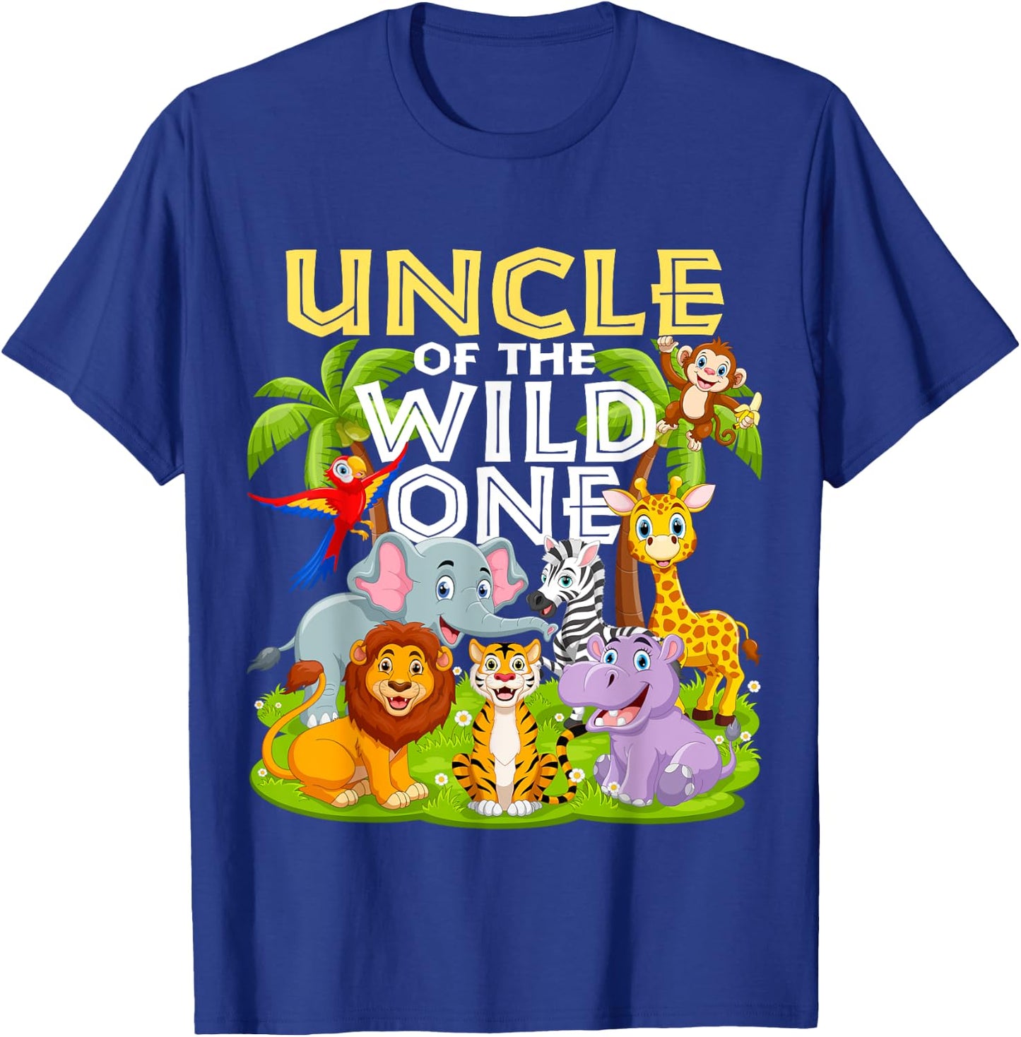 Uncle Of The Wild One 1st Birthday Zoo Animal Safari Jungle T-Shirt - T-Shirt | Royal