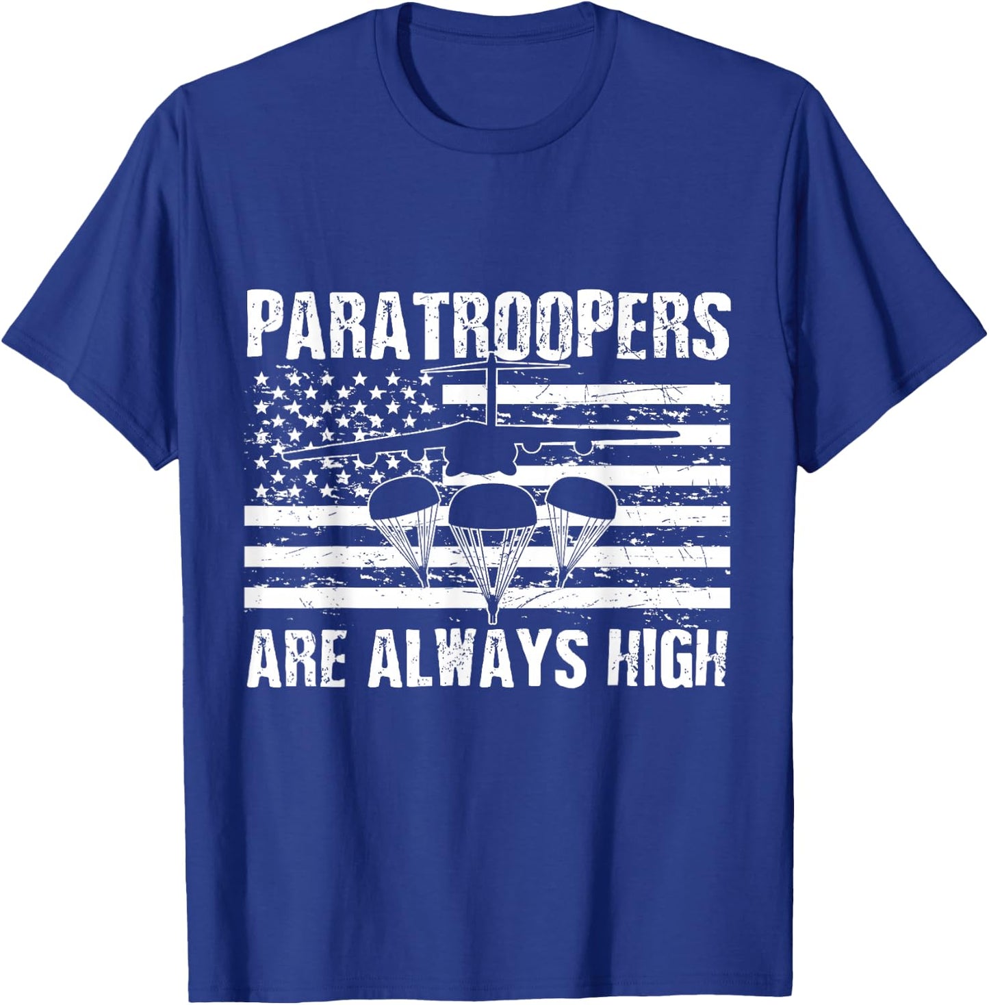Paratrooper American Flag US Army Soldier Veterans Day T-Shirt - T-Shirt | Royal